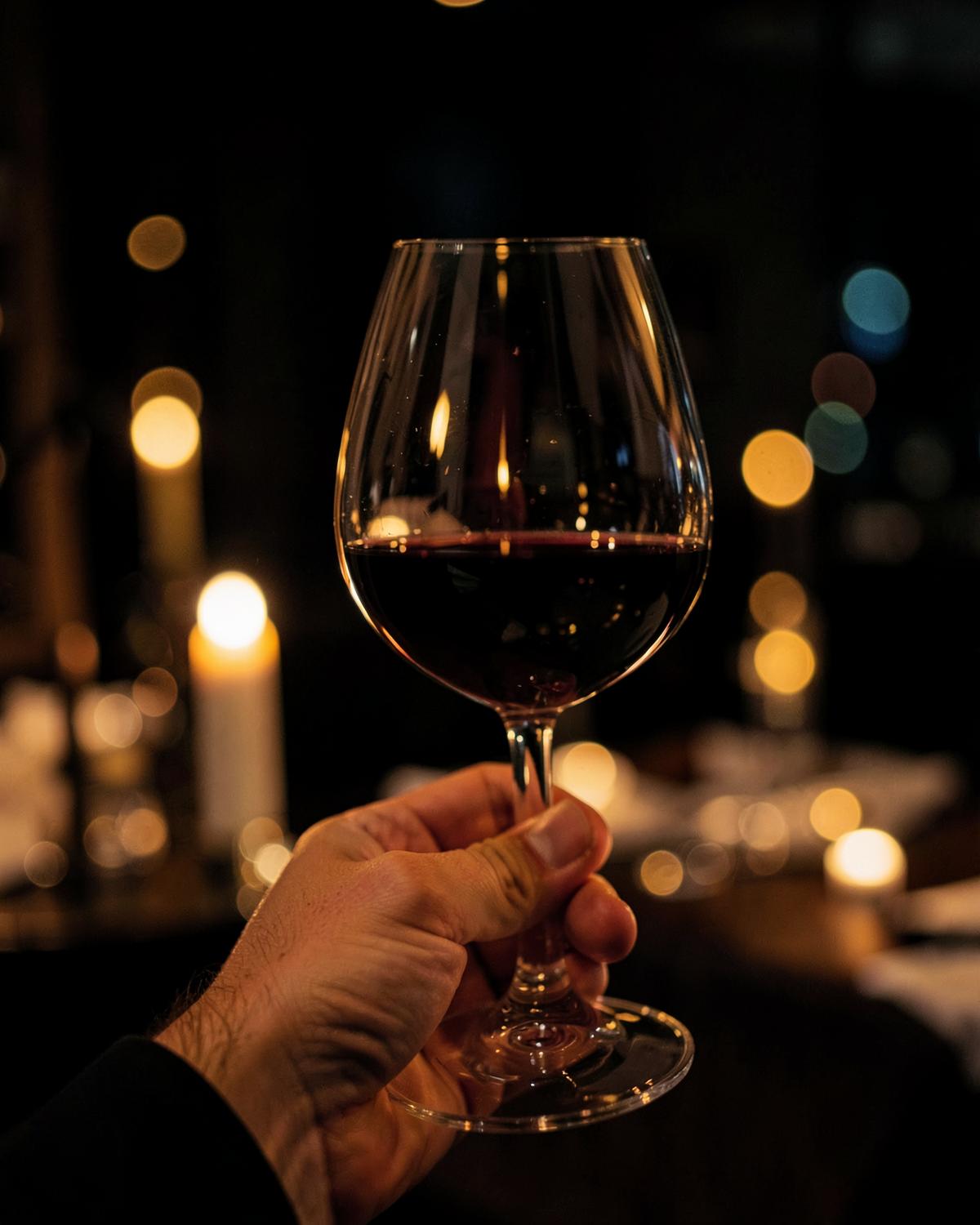 Wein im Kerzenlicht